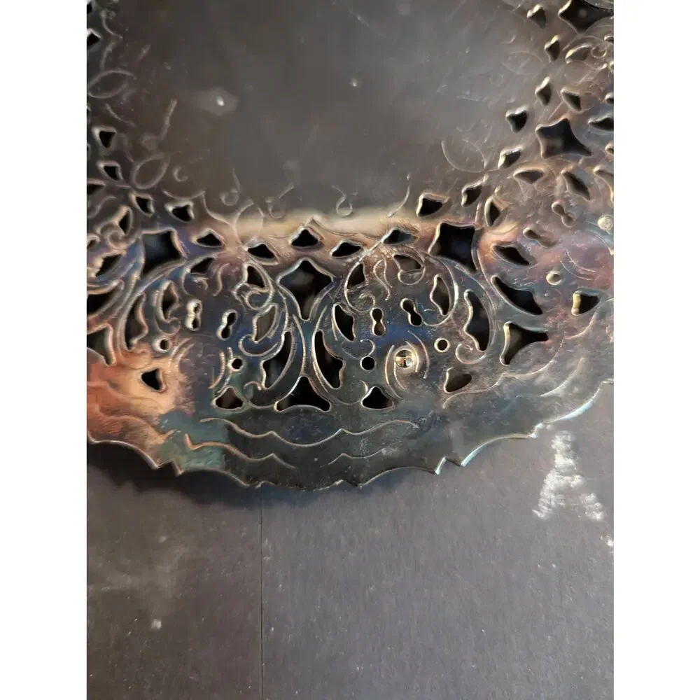 Vintage William Adams WA Italy Silverplate Footed Trivet
